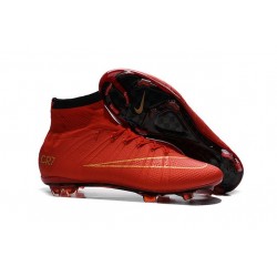 Scarpe da Calcio Nuovi Ronaldo Nike Mercurial Superfly FG Rosso Oro