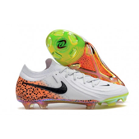 Scarpe Nuovo Nike Phantom GX Elite FG Bianco Nero Arancione