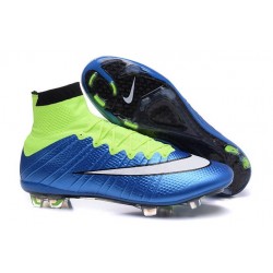 Nike Scarpe da Calcetto Mercurial Superfly 4 Tech Craft FG Blu Verde Bianco